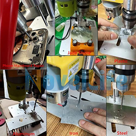 NovelLife Mini Drill Press Precision Benchtop Drilling Machine Elecric Portable Table Driller CNC 795 Motor B10 Chuck Metal Wooden DIY Jewelry Making NovelLife