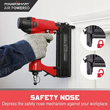 PowerSmart Pneumatic Brad Nailer, 2 in 1 Nail Gun and Crown Stapler with Safety Goggles, Compatible with 5/8” up to 2” Nails, 18 Gauge Brad Gun for PowerSmart
