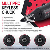 GOXAWEE Rotary Tool Kit with MultiPro Keyless Chuck and Flex Shaft -140pcs Accessories Variable Speed Electric Drill Set for Handmade Crafting GOXAWEE