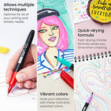 ARTEZA Permanent Markers, Set of 24, Fine Tip Pens, Retro Pop Colors, Waterproof Rock Painting, Art and Craft for Plastic, Stone, Glass, Wood, and ARTEZA