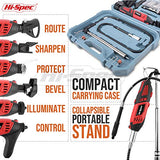 Hi-Spec 134pc 160W Corded Rotary Power Tool Kit Set with Dremel Compatible Rotary Tools Accessory Kit- Engraver, Sander, and Polisher-for Grinding, Hi-Spec