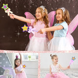 Ambesi Make Your Own Princess Wand Craft Kit, 4PCS Thick Wooden Fairy Wands with Gem Stickers & Ribbons, Art Kits for Toddler, Girls Painting Crafts Ambesi