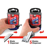 WORKPRO Premium Utility Knife Blades, TAC Diamond Coated SK2M, 50-Pack Utility Blades Replacement with Dispenser WORKPRO