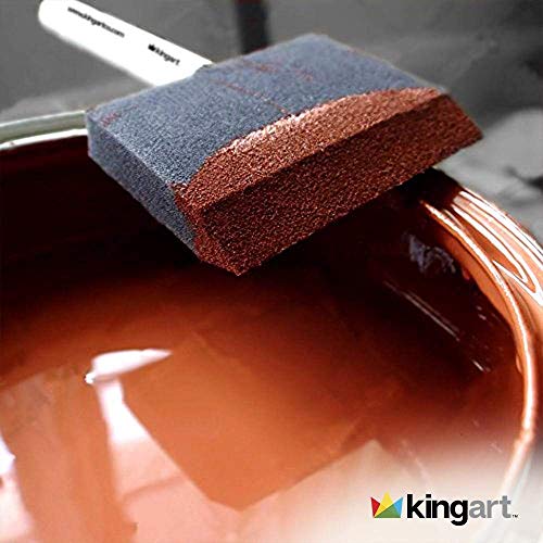 KINGART 241-25 Foam 25 Pc. Value Pack 1" Brush Set, Short Wood Handle, for Oil, Acrylic & Watercolor Paint, Great for Crafts, DIY Home Projects, KINGART