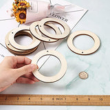 40pcs Undyed Wood Charms Pendants Circle Linking Rings Wooden Charms Ornaments for DIY Crafts Making and Decoration (Antique White, 80mm) EEE ELECRELIVE
