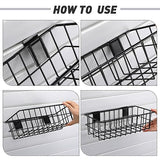 Hicarer 4Pcs Slatwall Basket Set Ventilated Metal Slatwall Baskets Hanging Storage Baskets for PVC Slatwall, Mounted Slatwall Accessories Storage Hicarer