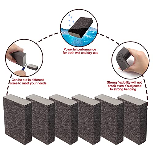 Jersvimc 36 Grit Coarse Sanding Block - 12Pcs, Wet Dry Sanding Sponge Foam Sandpaper Block Washable & Reusable Sandpaper Sponge for Drywall Wood Jersvimc