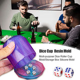 FineInno Origami Dice Cup Resin Mold Geometric Box Silicone Molds with Lid Bell Jar Epoxy Casting Mold for Party Game Display Dome Cover Home Decor FineInno