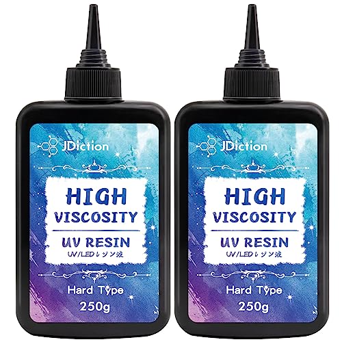 JDiction UV Resin; 500g High Viscosity Hard UV Resin with Crystal Clear Thick UV Resin Kit for Doming, Coating, Sealing and Jewelry Casting