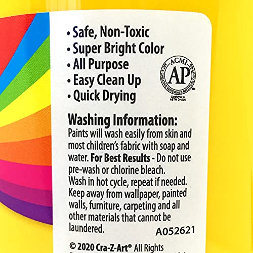 Cra-Z-Art Washable Tempera Paint, Yellow, 32 Oz Bottle
