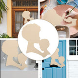 SEWACC Mother's Day Wood Chips African Woman Face Cutouts DIY Wooden Template House Ornaments Silhouette Wreath Template Black Man Gifts Unfinished SEWACC