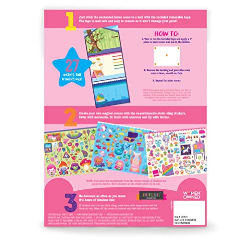 Craft-tastic — Enchanted Sticker Playhouse – Wall-Sized Sticker Fun – Repositionable Stickers — for Ages 3+ Craft-tastic