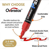 Overseas Black Paint Pens Paint Markers - Permanent Acrylic Markers 2 Pack, Water Based, Quick Dry, Waterproof Paint Marker Pen for Rock, Wood, Overseas