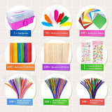 1405 Pcs Art and Craft Supplies for Kids, Toddler DIY Craft Art Supply Set Included Pipe Cleaners, Pom Poms, Feather, Folding Storage Box - All in kortes