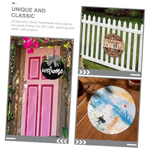 BESPORTBLE 5pcs Wooden Blank Hanging Tag Unfinished Wood Cutout Wooden Log Slices Wooden Rounds Board DIY Wooden Door Plaque Xmas Wall Plaque Tree BESPORTBLE