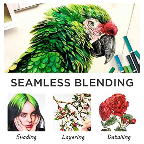PRINA Art Supplies 120-Color Colored Pencils Set for Adults Coloring Books with Sketchbook, Professional Vibrant Artists Drawing Sketching Blending PRINA