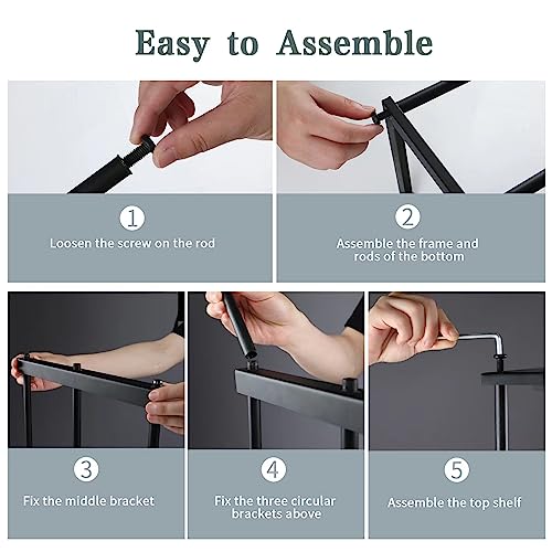 Ansonation Camping Chair Rack for Garage Storage, Metal Camping Beach Chair Umbrella Wall Mounted Holder Rack Organizer with 4 Hooks for Garage Ansonation