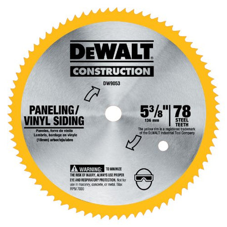 DEWALT Circular Saw Blade, 5 3/8 Inch, 80 Tooth, Vinyl Cutting (DW9053) DEWALT