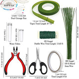 Floral Arrangement Kit,17 Pieces Flower Tools Include Floral Wire Cutter Scissor Floral Tape 22 Gauge Paddle Wire 26 Gauge Stem Wire Pearl Corsage West Bay