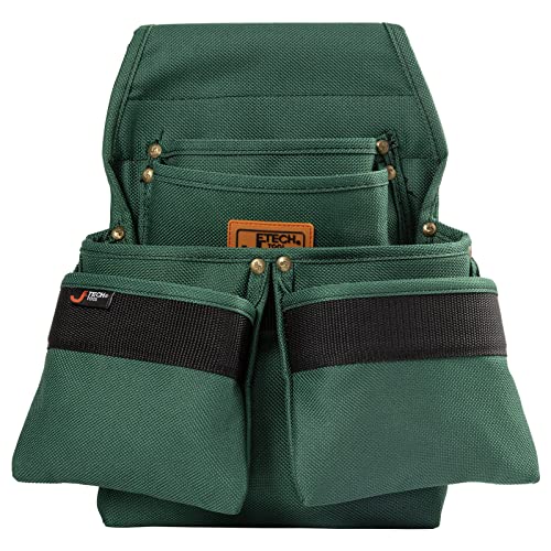 Jetech Tool Belt Pouches Bag with 4 Pocket - Heavy Duty Tool Utility Pouch with Adjustable Belt for Electrician,Carpenters,Craftsman,Gardening Jetech