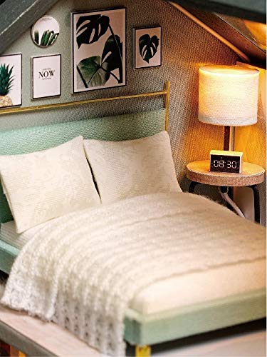 Kisoy Romantic and Cute Dollhouse Miniature DIY House Kit Creative Room Perfect DIY Gift for Friends, Lovers and Families (Peaceful Time) Kisoy