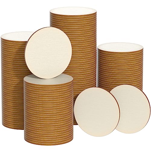 100 Pieces 2 Inch Unfinished Wooden Circles Blank Round Wood Slices for Painting Writing Carving Letter Scrabble DIY