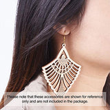 Elecrelive 48pcs Unfinished Wooden Dangle Earring Making Kit 8 Styles Burlywood Filigree Earrings Pendants Blank with Jump rings & Earring Hooks for EEE ELECRELIVE
