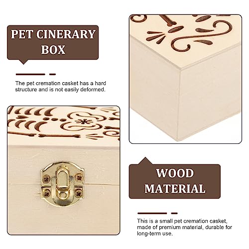 Unomor Unfinished Wood Coffin Household Pet Ashes Urn Wooden Craft Bone Ashes Box Commemorate Mini Pet Coffin Personalized Cremation Urns for Ashes - WoodArtSupply