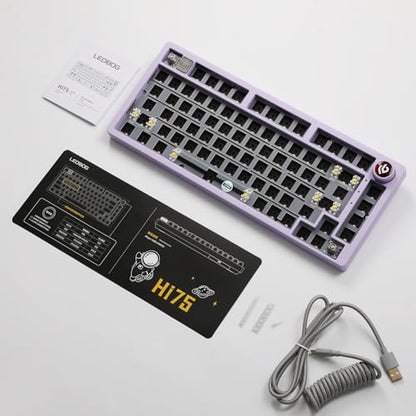 EPOMAKER x LEOBOG Hi75 Aluminum Alloy Wired Gaming Keyboard Barebones Kit, 75% Gasket-Mounted RGB Creamy Keyboard, Hot-swap Custom Mechanical