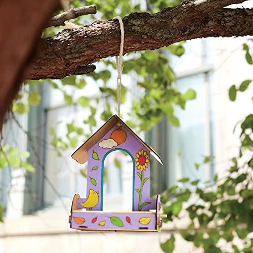 Creativity for Kids Build and Paint Bird Feeder Wood Craft Kit - DIY Bird House Kit for Children, Outdoor Activities for Kids Age