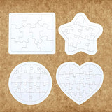 Toyvian Sublimation Blank Puzzle, 4 Pcs Kids Coloring Blank Puzzle, Four Shapes Drawing Board, Use As Party Favors, DIY Invites and More (Random Toyvian