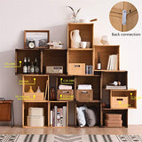 KIRIGEN Stackable Wood Storage Cube/Basket/Bins Organizer for Home Books Clothes Toy Modular Open Cubby Storage System - Office Bookcase Closet KIRIGEN