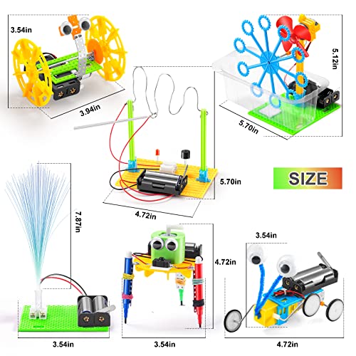 STEM Robotics Kit, 6 Set Electronic Science Projects Experiments for Kids Ages 8-12 6-8, STEM Toys for Boys Craft, DIY Engineering Build Robot - WoodArtSupply