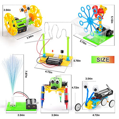 STEM Robotics Kit, 6 Set Electronic Science Projects Experiments for Kids Ages 8-12 6-8, STEM Toys for Boys Craft, DIY Engineering Build Robot - WoodArtSupply