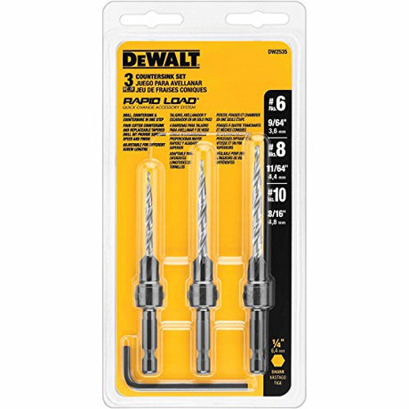 DEWALT Countersink Drill Bit Set #6, #8, #10, 3-Piece (DW2535) - WoodArtSupply