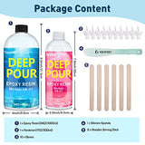Teexpert Deep Pour Epoxy Resin, 51oz Epoxy Resin Kit for 2-4" Pour Depths, Crystal Clear & High Gloss, Bubble-Free Casting Resin for Flower Teexpert
