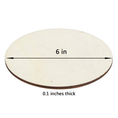 Wood Circles for DIY Craft 15-Count Unfinished Wooden Round Disc Cutouts 6 Inches in Diameter