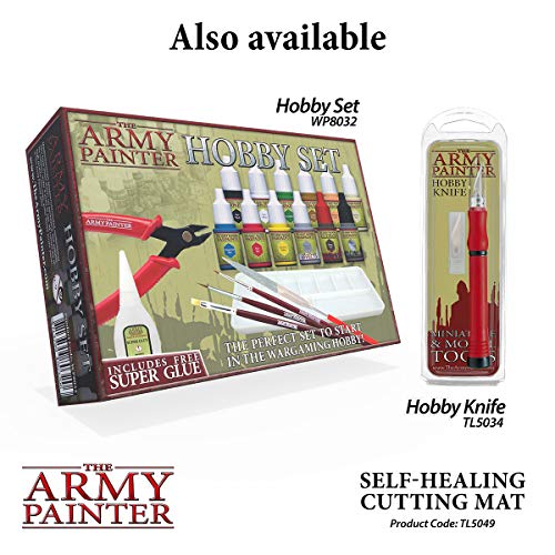 The Army Painter Self Healing Cutting Mat - Self Healing Craft Cutting Mat, A4 Size - Double Sided PVC Non-Slip Hobby Mat - 3-Ply Gridded Miniature - WoodArtSupply