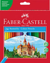 Faber-Castell Castle 120124 Colouring Pencils Set, 24 Pieces, Hexagonal, Shatterproof, for Children and Adults Faber-Castell
