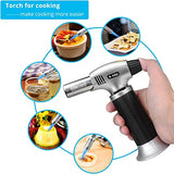 Sondiko Butane Torch S400, Refillable Kitchen Lighter, Fit All Butane Tanks Blow Torch with Safety Lock and Adjustable Flame for Desserts, Creme Sondiko