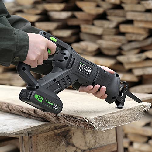 GALAX PRO Reciprocating Saw, Cordless Reciprocating Saw with battery, 0-3000RPM, 20V 2.0Ah Cordless Saw, 3pcs 6-inch Wood Saw Blade & 2pcs 6-inch GALAX PRO