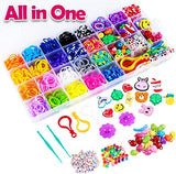 FUNZBO 2200+ Rubber Band Bracelet Kit - Bracelet Making Kit with Letter Beads, Charms and Accesscories, Birthday Gifts, Arts and Crafts for Kids, FUNZBO