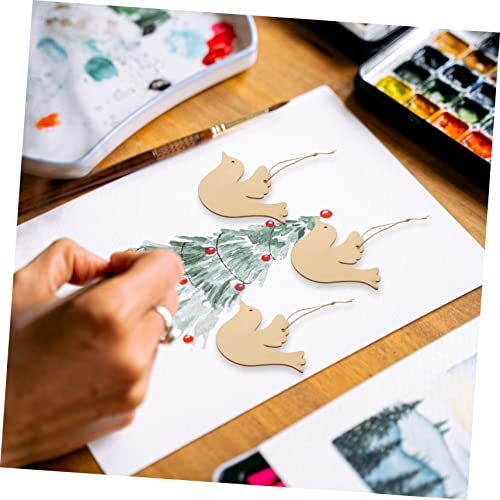 DECHOUS 50pcs Wood Chips Unfinished Wooden Craft Wood Kit Craft Round Wood Halloween Wooden Hanging Ornament Decoration for Home Wooden Tree DECHOUS