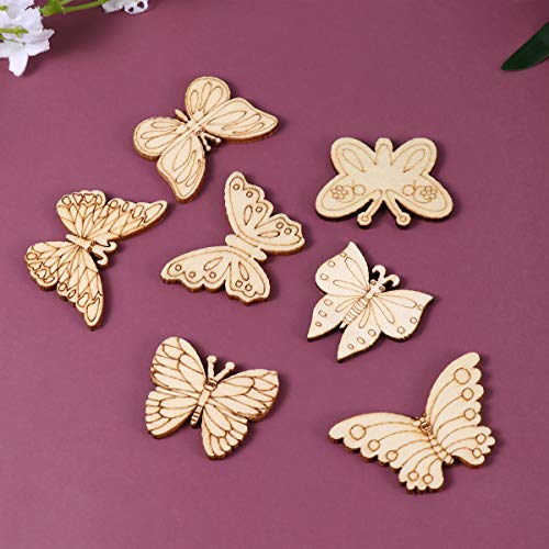 BESPORTBLE 100PCS Wood Slice DIY Wooden Craft Wood Craft Material Unfinished Wood Wooden Shapes Craft Shaped Slices Cutouts Woodsy Decor Cutouts for BESPORTBLE
