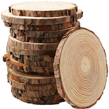 FSWCCK 17 PCS Unfinished Wood Slices for centerpieces 5.1-5.5 Inch,Round Wooden Discs with Tree Bark,Wood Cookies Circles for Crafts Christmas FSWCCK