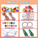 Crafts for Girls Ages 4-12 Gift Make Your Own Flower Bouquet with Buttons Felt Flowers, Christmas gift Vase Art and Craft for Children - DIY Activity HULASO