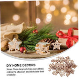 Anneome 54pcs Christmas Wood Chips Wooden Ornaments Christmas Decorations Kids Wooden Toys Kidcraft Playset Unfinished Xmas Cutouts Wooden Snowflake Anneome