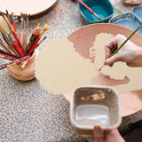 Healifty Mother's Day Wood Chips Unfinished Wood Cutout Women Face Wood Shape Wood Plywood Circles Unfinished Mother Gifts Circle Stencil Wood Tags Healifty