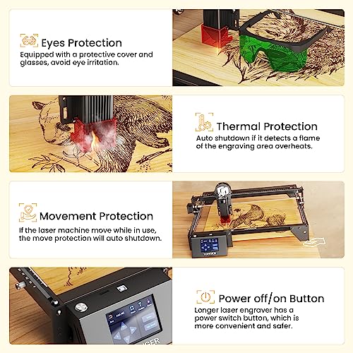 Longer Ray5 Laser Engraver Machine Laser Cutter Engraving CNC Machine, 5W Laser Engraver with 0.08 * 0.08 Compressed Spot, 32-bit Motherboard, DIY Longer