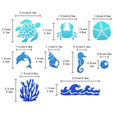 GORGECRAFT 6.3 Inch Ocean Creature Metal Stencil Dolphin Wood Burning Stencil Reusable Sea Animals Journal Stencils Turtle Template Stainless Steel GORGECRAFT